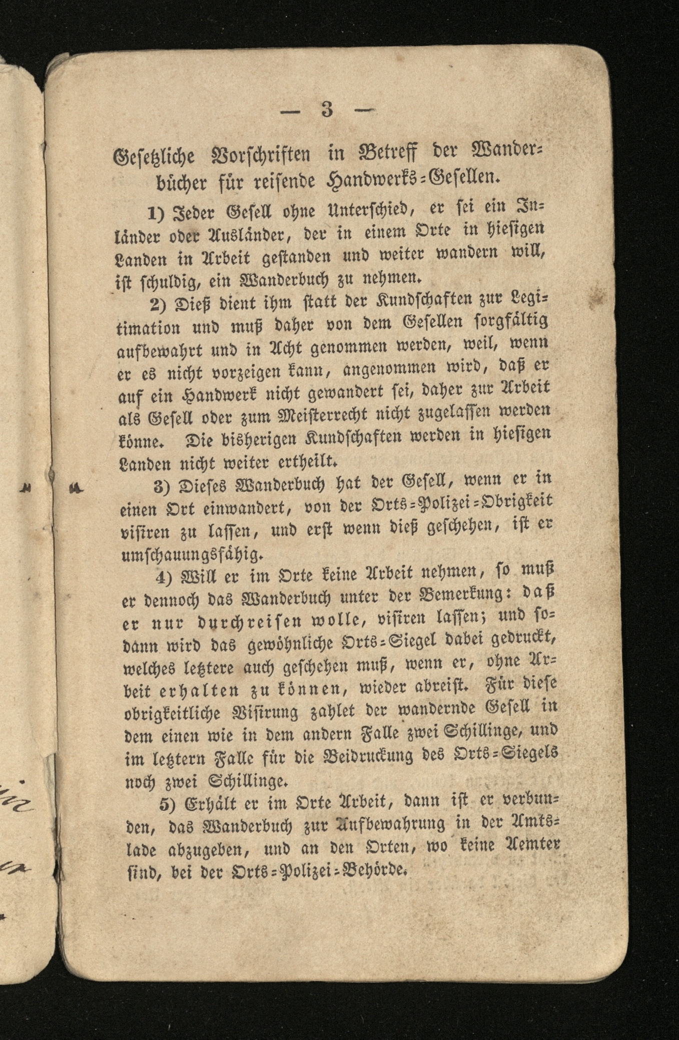 The 'Gesetzliche Vorschriften' (legal regulations) laid out in Busch's Wanderbuch