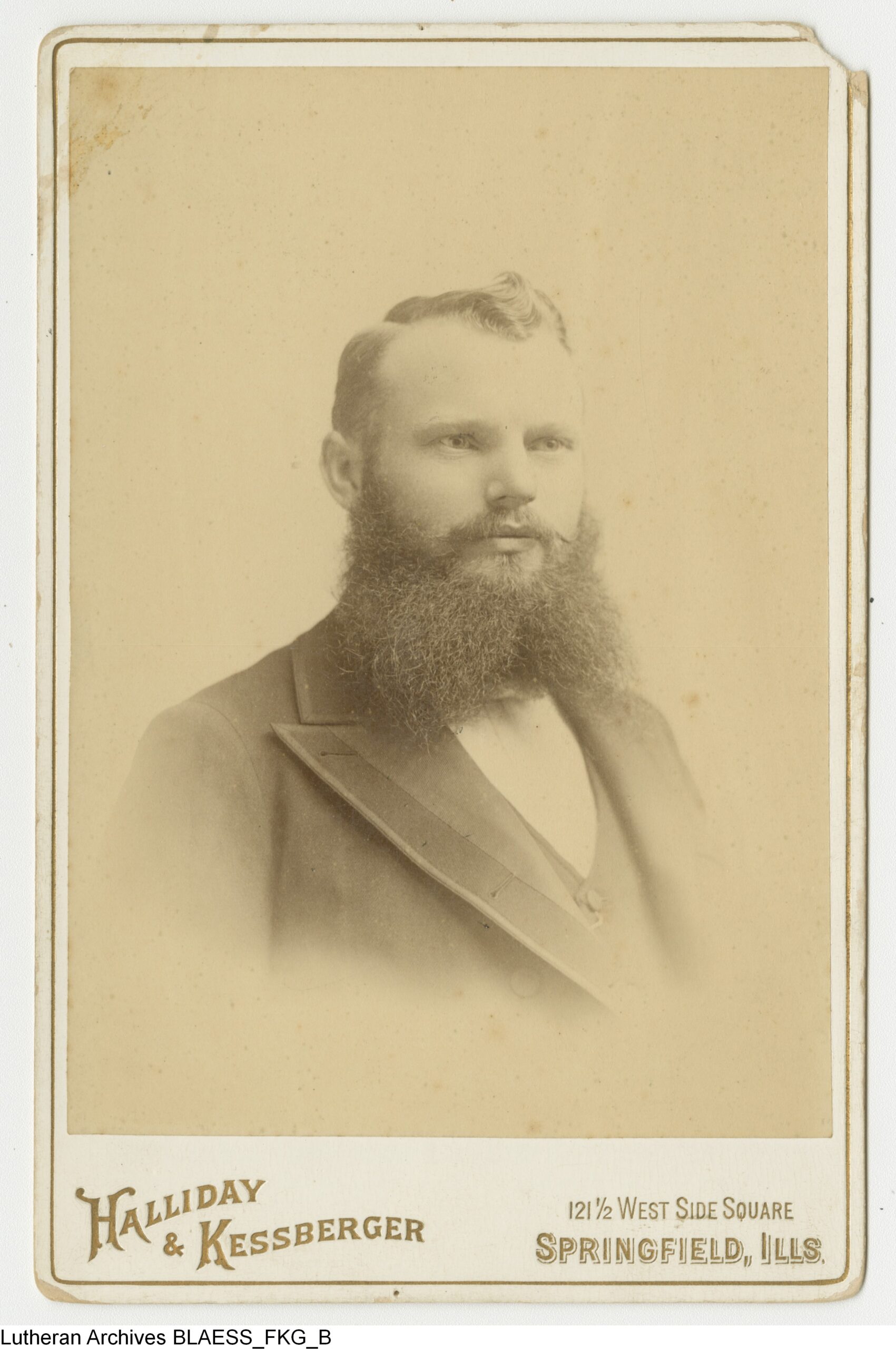 Gottlieb Blaess, taken in Springfield, Illinois, 1893.