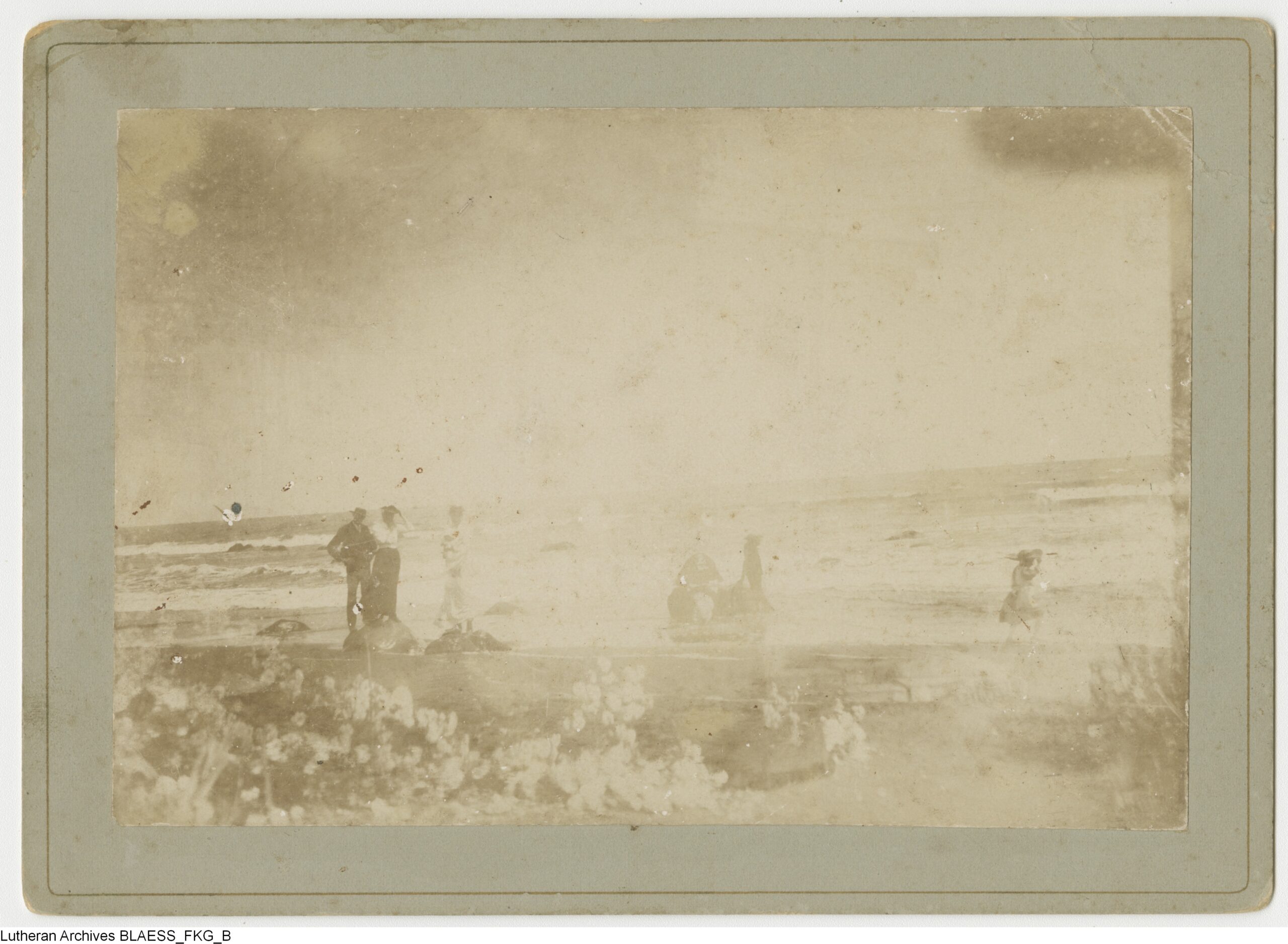 Photograph from Blaess's personal papers: New Zealand coast at Normanby, where Blaess's first mission station was built.
