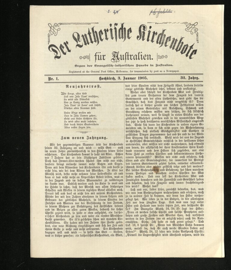 Lutherische Kirchenbote (Lutheran Church Messenger) 1905